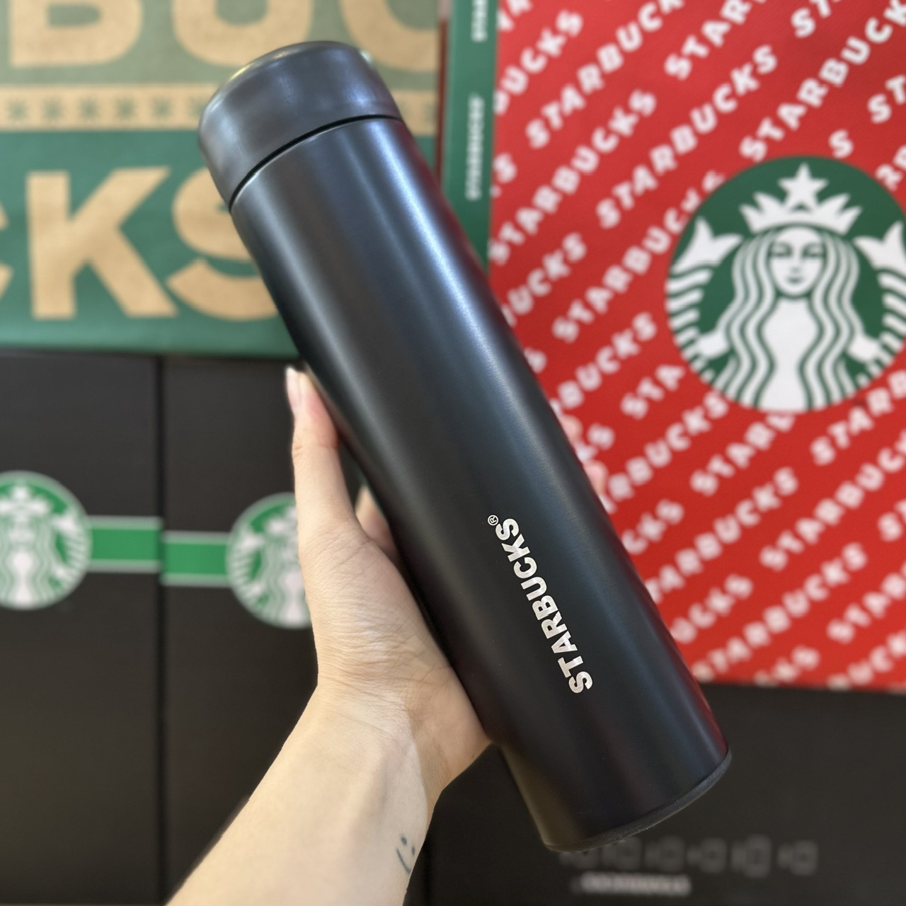 Bình Giữ Nhiệt Starbucks Gỗ, Hoa Và Chim 473ml B356
