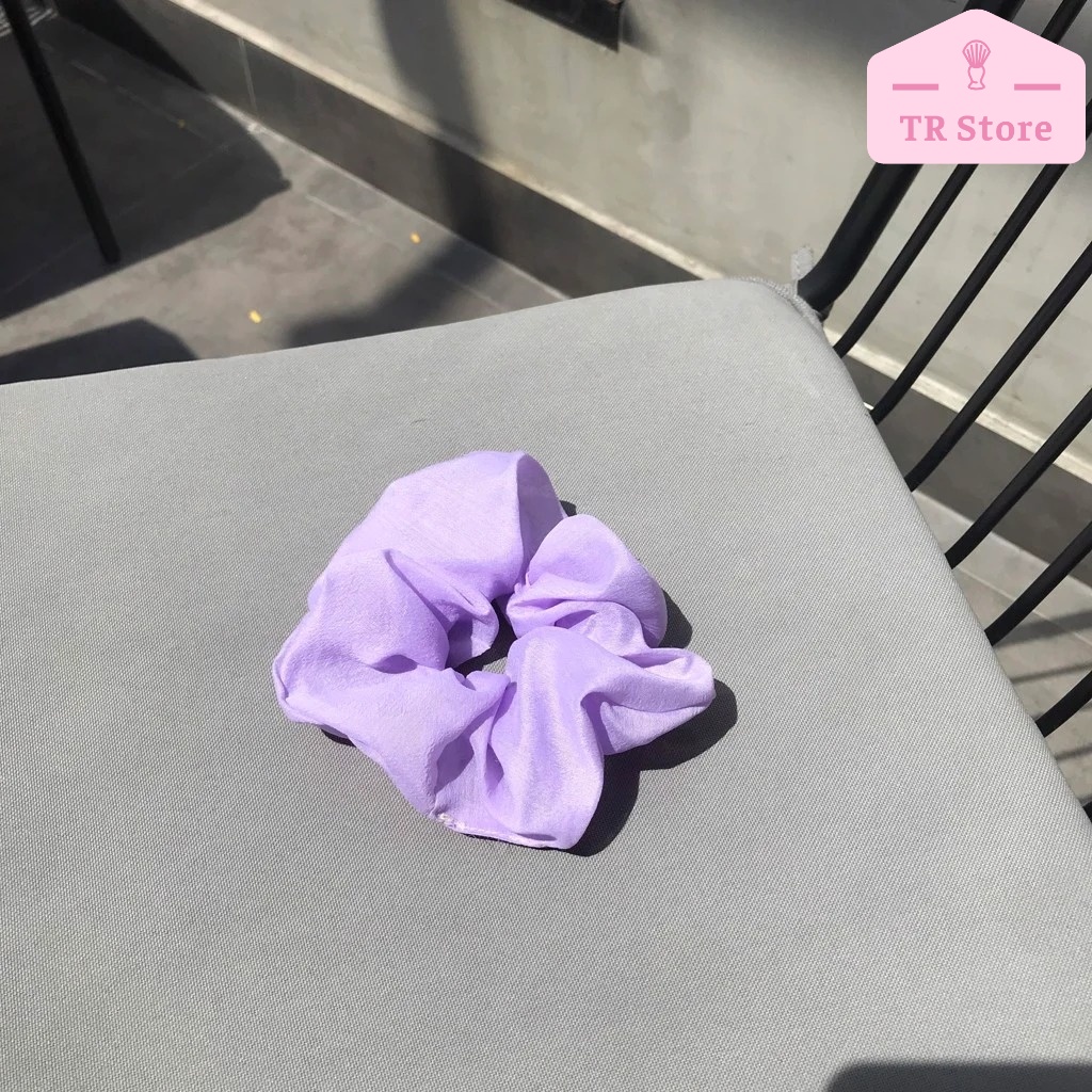 Scrunchies voan lụa gam màu Pastel dịu dàng buộc tóc