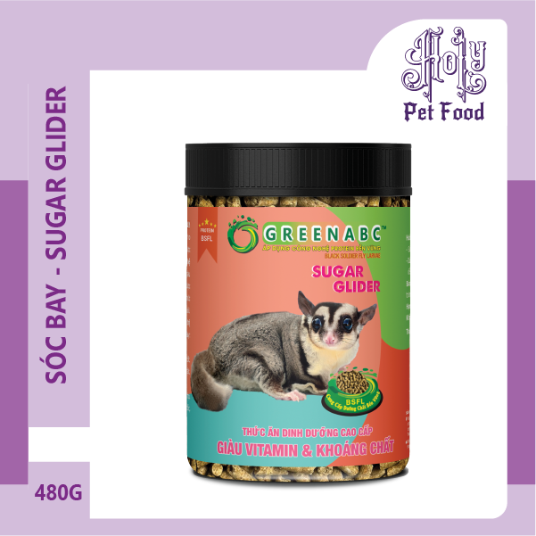Thức ăn sóc bay, sugar glider - mượt lông, tăng đề kháng, cơ thể toàn diện - hộp 480g
