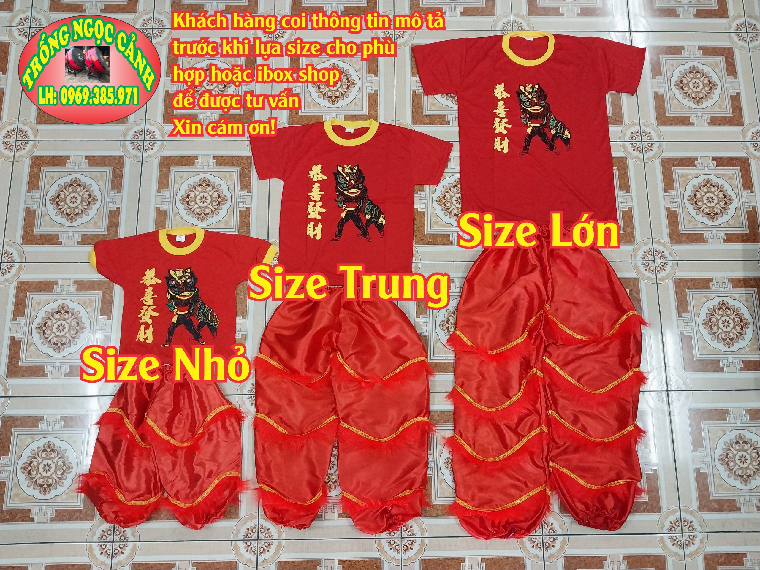 Quần áo múa lân Combo quần áo lân cho trẻ em