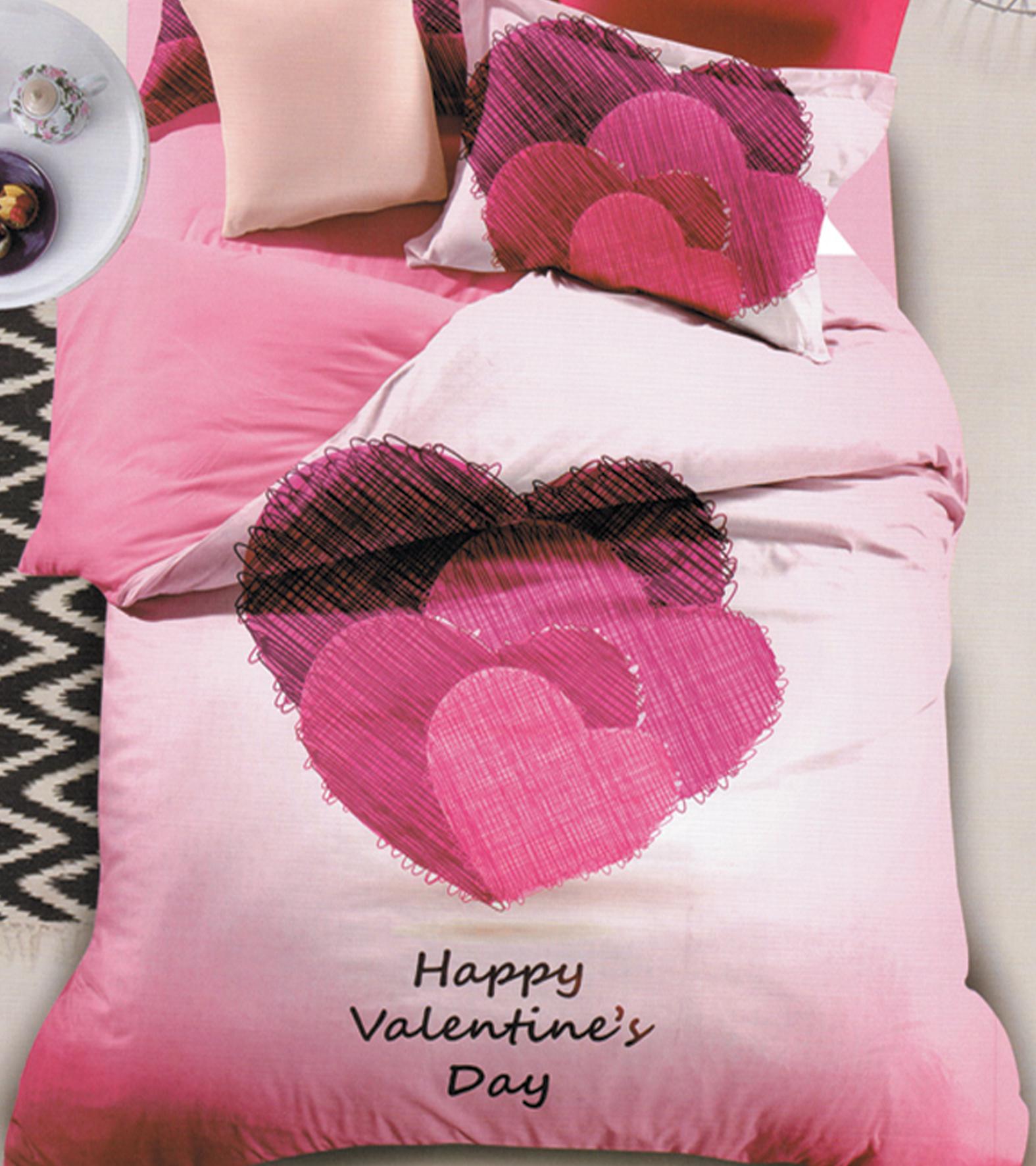 Bộ drap và mền satin nhung Haewon (Valentine 1)