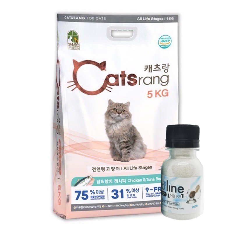 Catsrang 5kg thức ăn cho mèo hạn sử dụng 3/2023