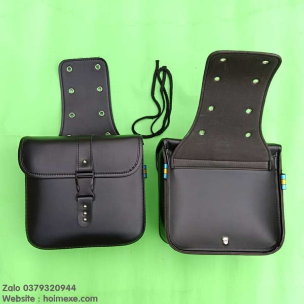 Cặp túi da treo hông xe máy chống nước 25cm