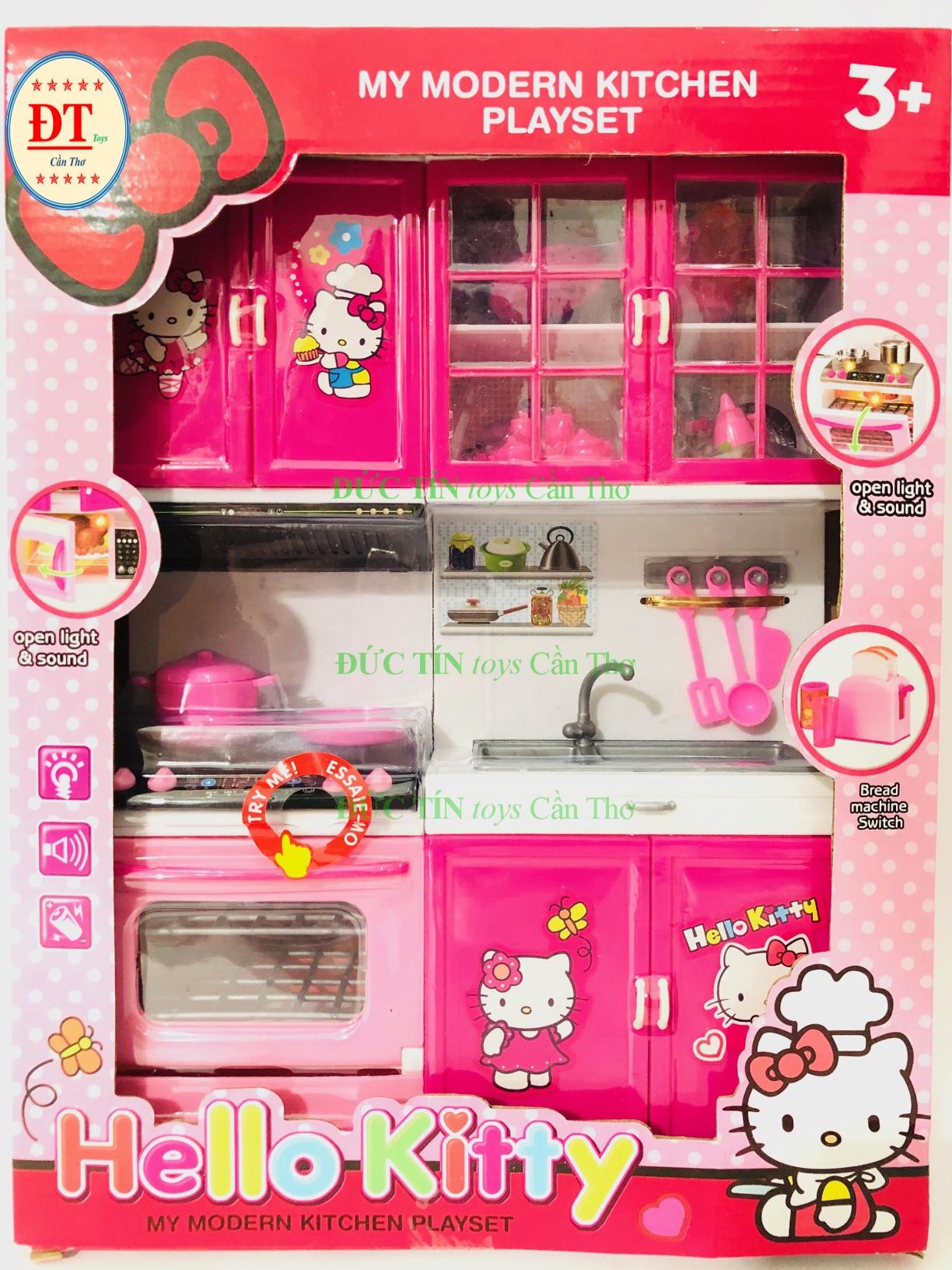 ĐỒ CHƠI NHÀ BẾP KITTY 2 KỆ PIN NHẠC ĐÈN