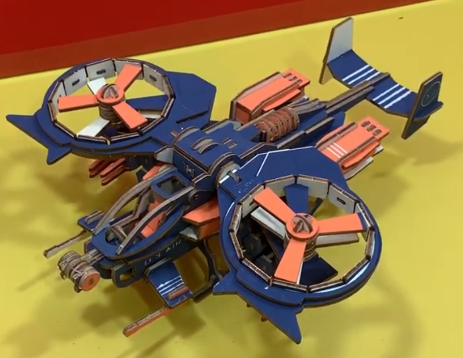 Đồ chơi lắp ráp 3D gỗ - Mô hình máy bay bọ cạp RDA Gunship