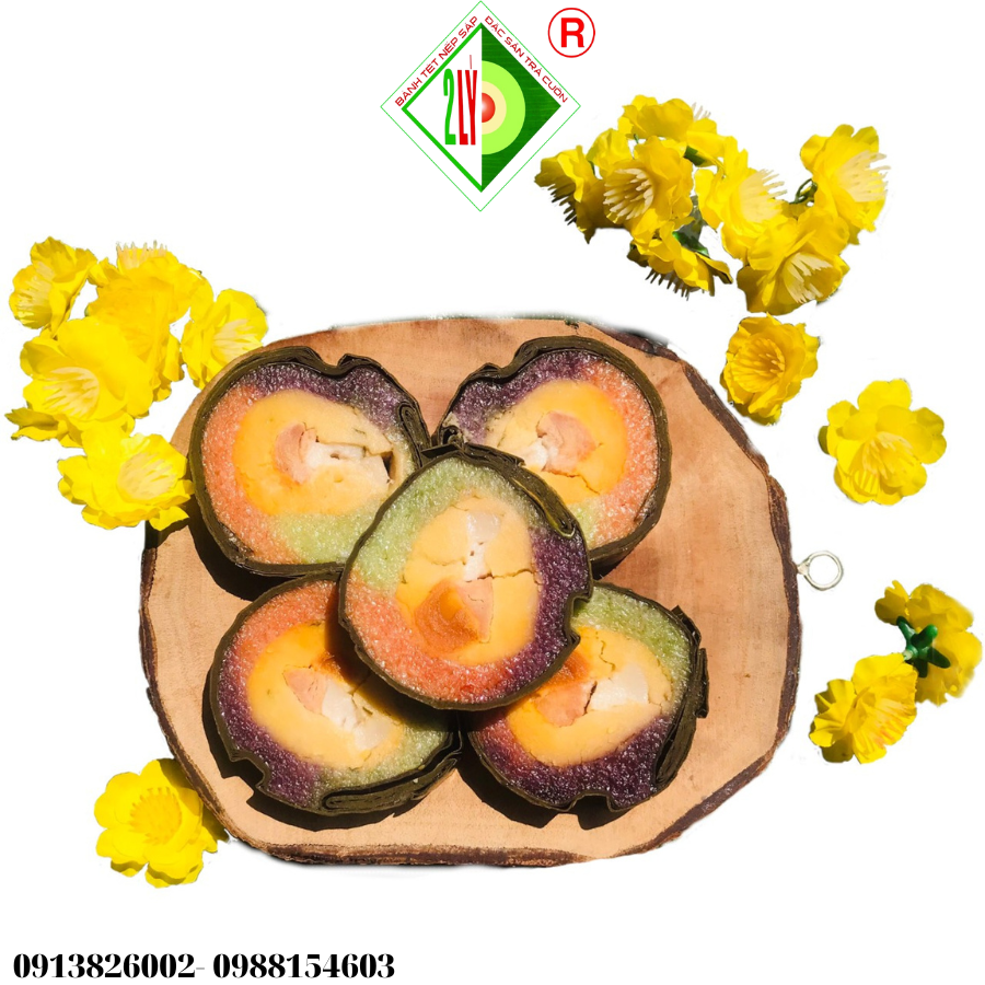 Bánh tét ba màu thập cẩm 900gr