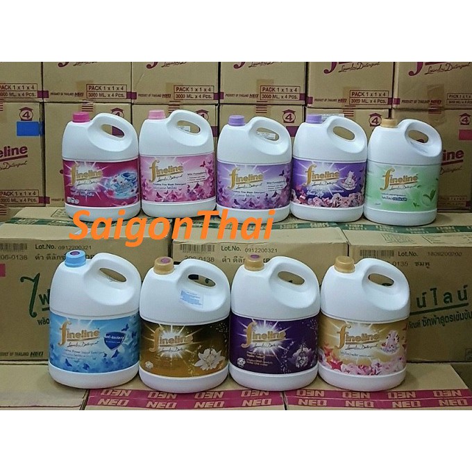 [HCM]Nước giặt xã Fineline Can 3000ml (Thái Lan) - Xanh