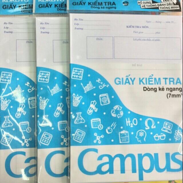 [GIẢM SỐC] tập giấy kiểm tra cấp 2 Campus ( 25 tờ đôi )