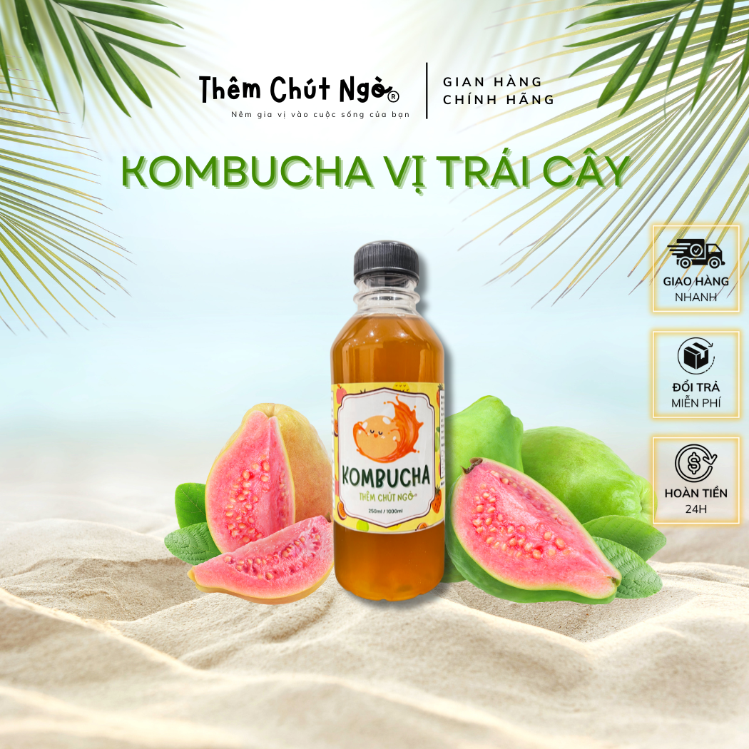 Trà lên men kombucha vị trái cây - Thùng 4 Chai 250ml