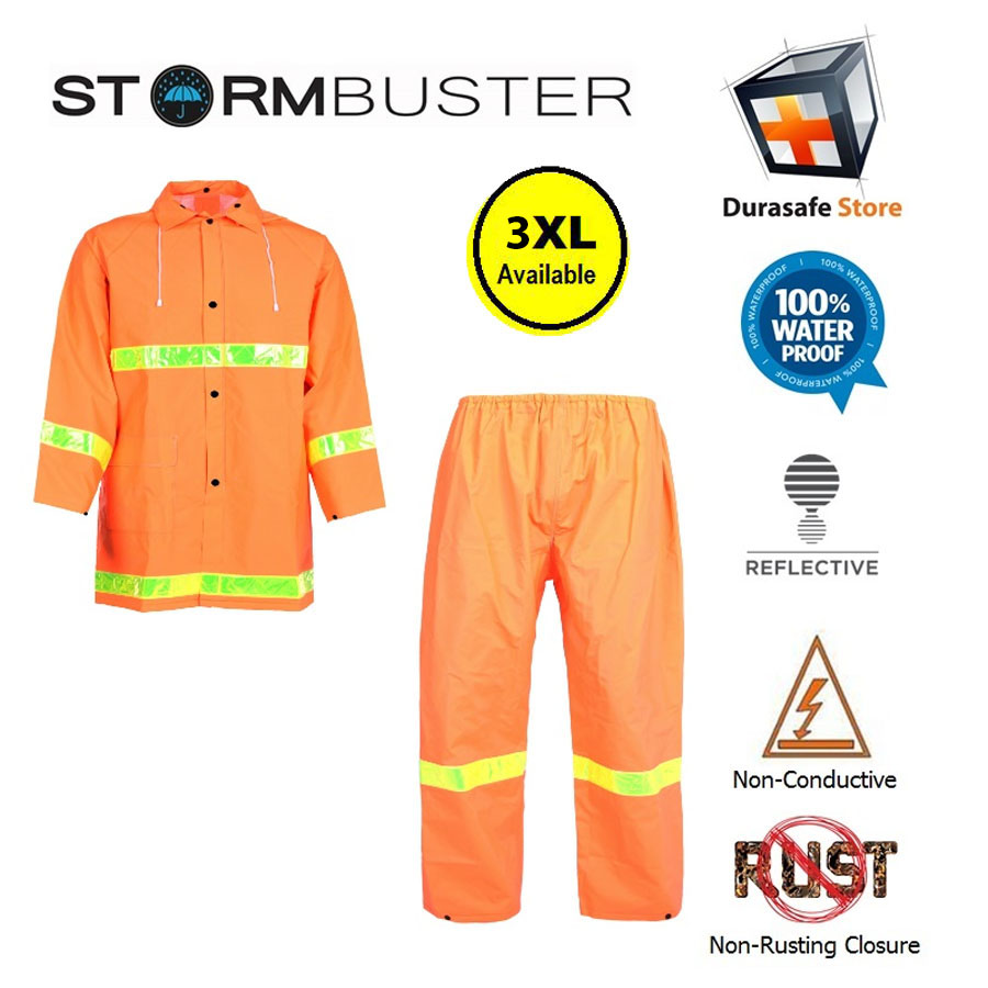 ÁO MƯA BỘ PHẢN QUANG MÀU CAM STORMBUSTER SIZE S
