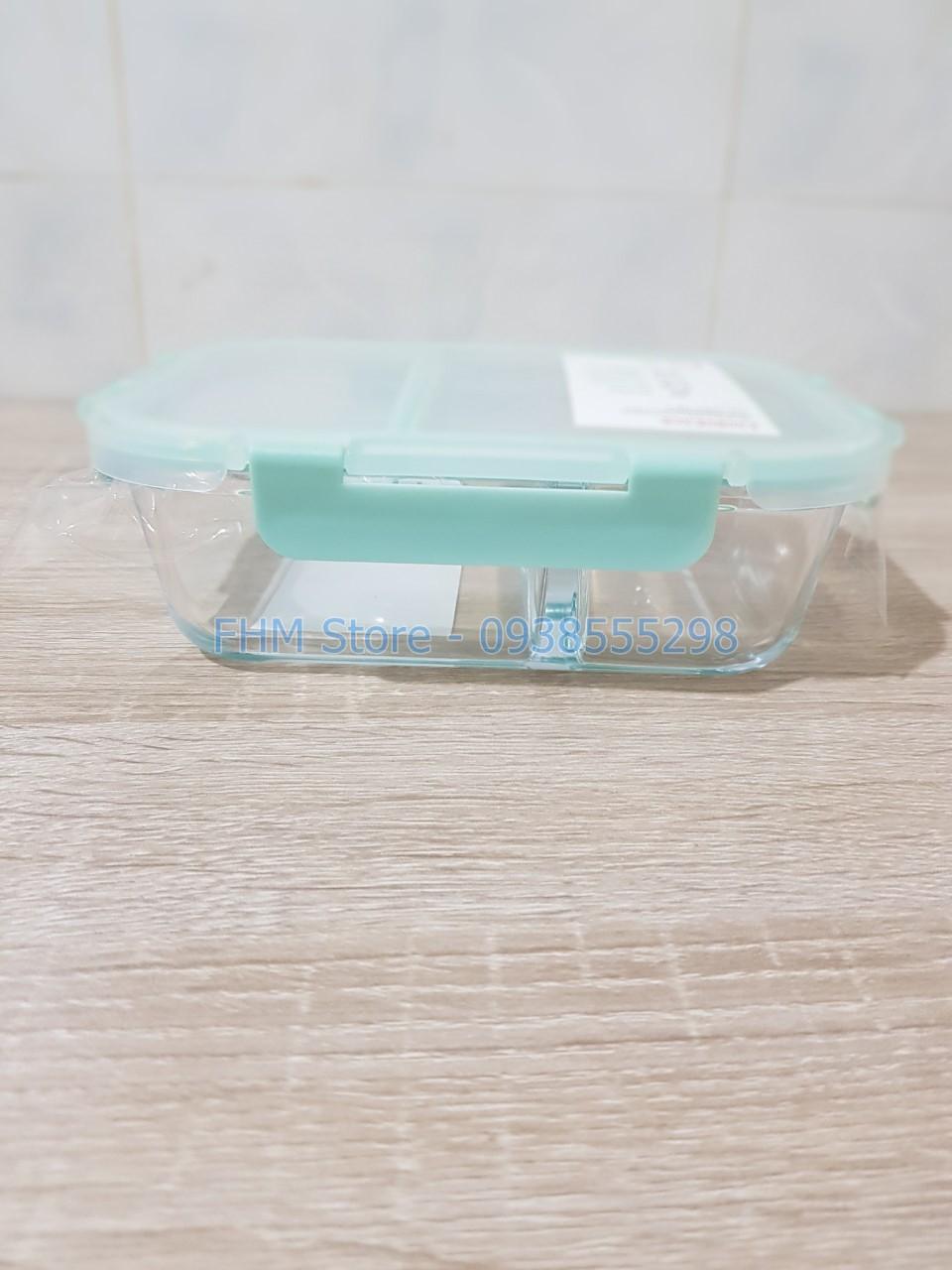 [HCM]Hộp thủy tinh 2 ngăn Lock&Lock Glass Food Container dung tích 860ml LLG457