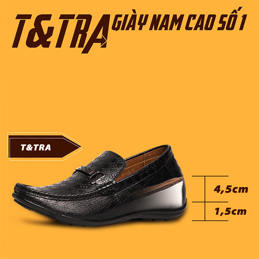 [ 6CM ] Giày Độn Nam T&TRA T83 Đen sọc