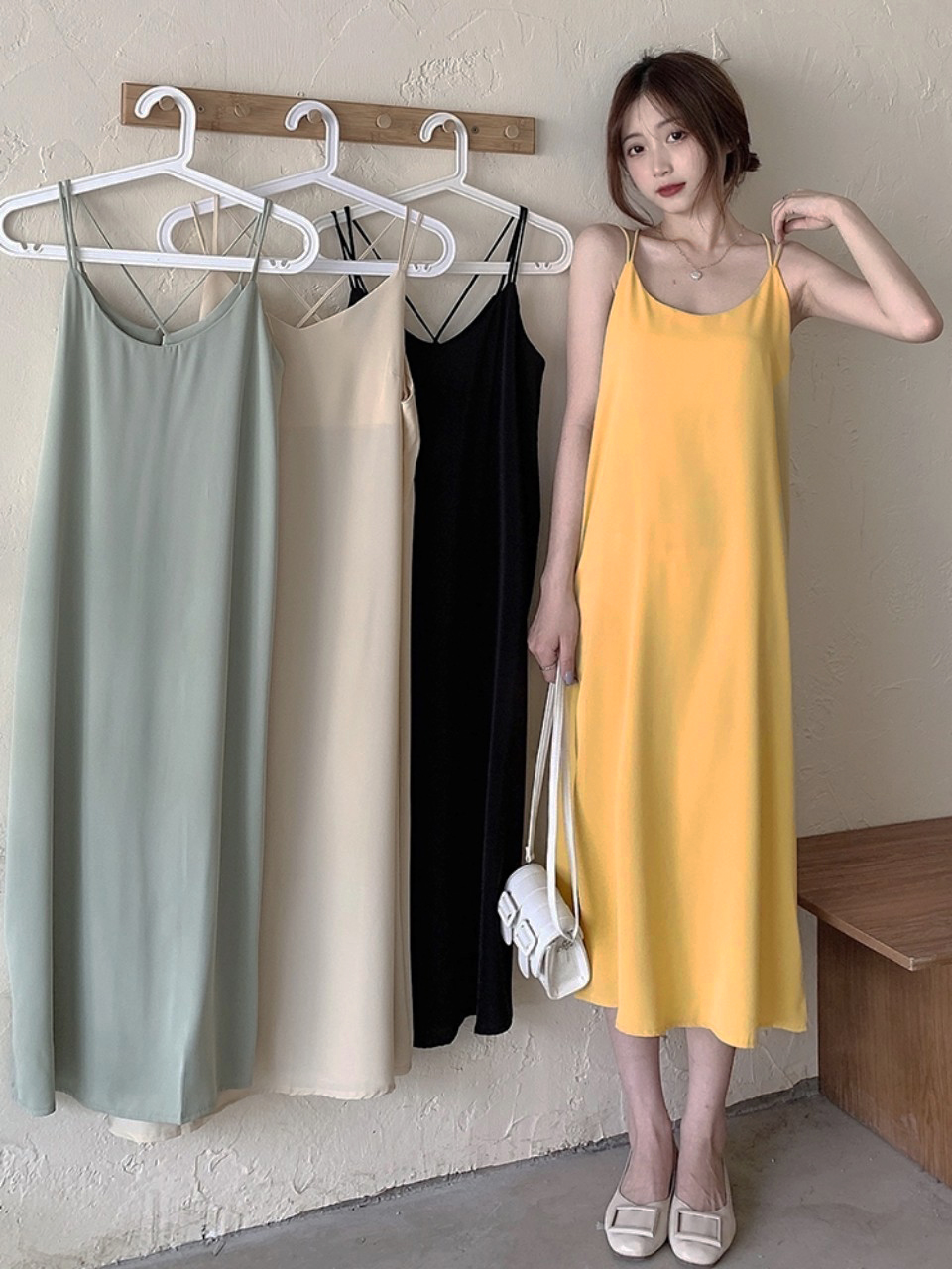 Váy Maxi 2 dây ĐAN CHÉO đi biển chất đũi lụa mềm mại