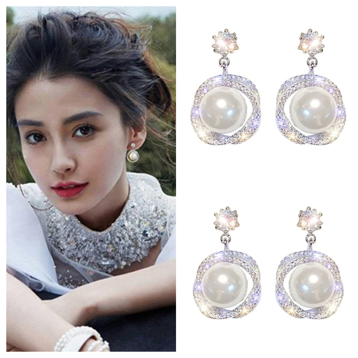 [HCM]Bông Tai Ngọc Nữ Kim Cương Zircon Đính Ngọc Trai Đẹp Sang Trọng KTZIRCONNGOCNU8