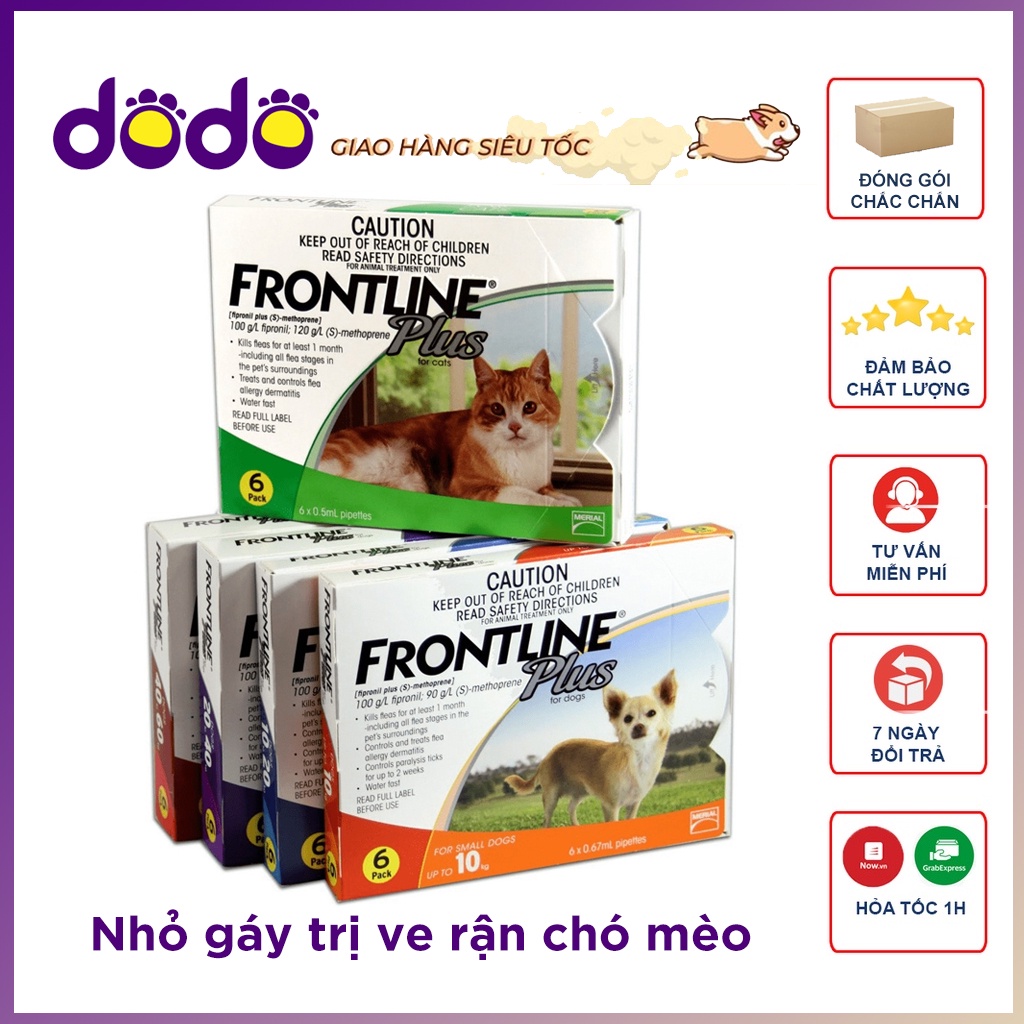 Tuýp nhỏ gáy ve rận cho chó dưới 10kg Frontline plus 1 tuýp