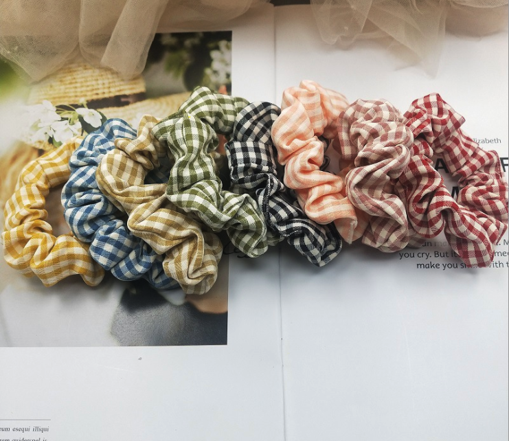 [HCM](COMBO 2) Scrunchie - Dây Cột Tóc Hot Ulzzang Hoạ Tiết Caro Nhiều Màu P068