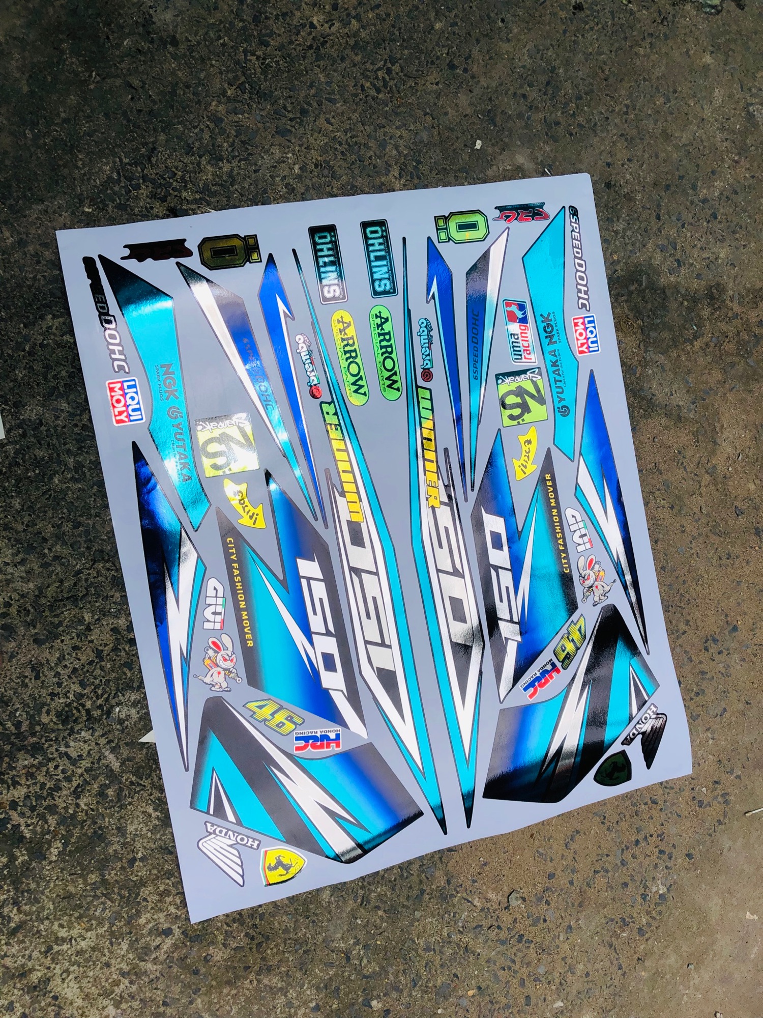 Tem rời xe Winner Phố chất liệu Crom cao cấp