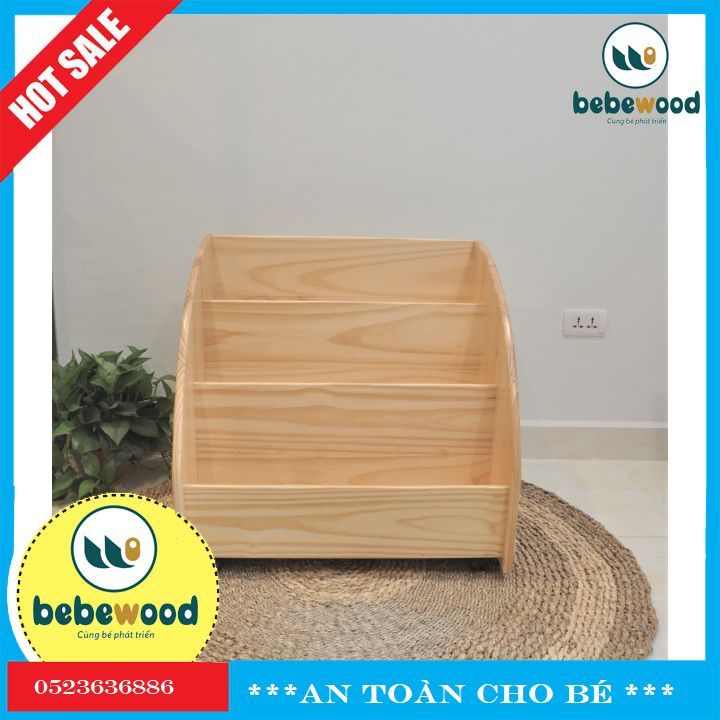 Kệ Sách Có Bánh Xe Momo II (Lớn) - Bebewood