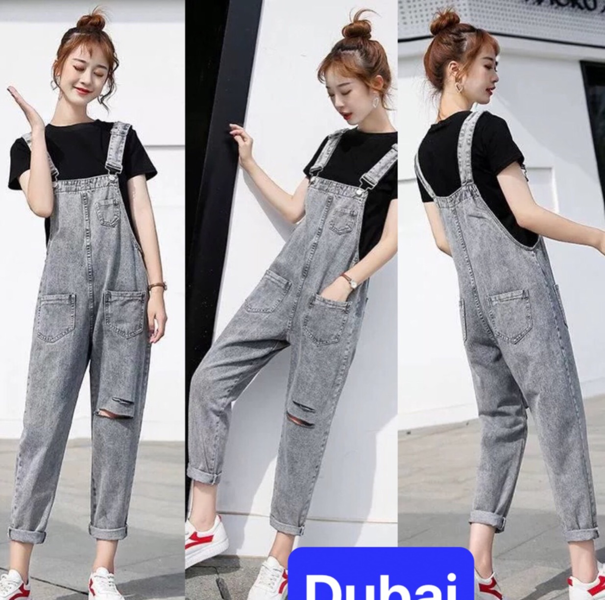 QUẦN YẾM JEAN NỮ CHẤT BÒ XÁM TRO RÁCH ULZZANG NÂNG MÔNG HÀN QUỐC SEOUL DB-98 CAO CẤP - DUBAI FASHION