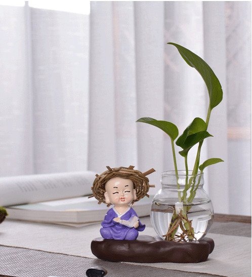 Bộ 4 Chú Tiểu Cầm Kỳ Thi Họa Đội Nón Rơm
