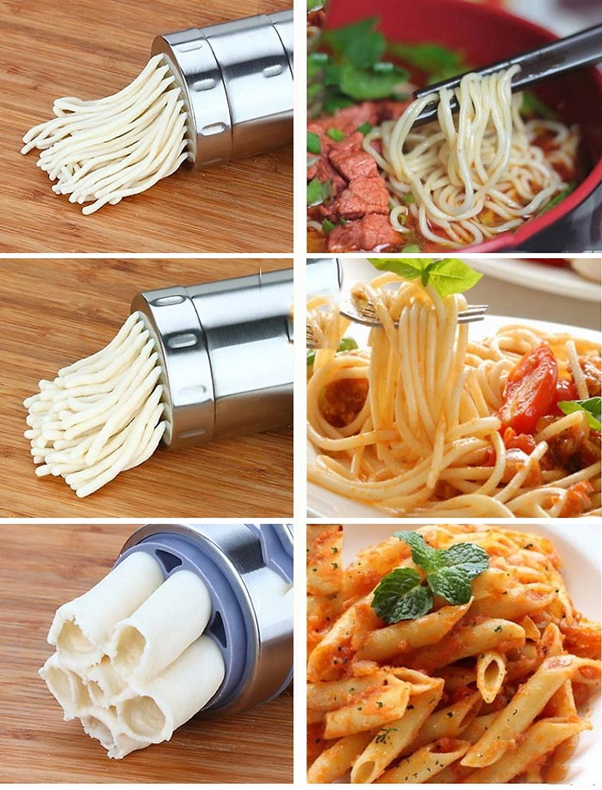 Dụng cụ làm bún mì tươi 5 đầu inox, tiện lợi, dễ làm, không gỉ, bền, dễ vệ sinh