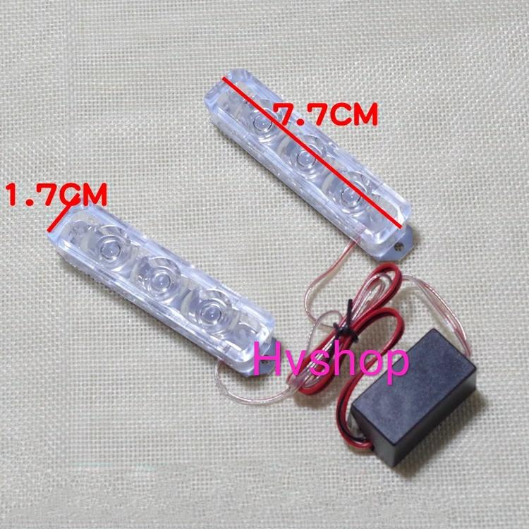 den led xe may Cặp đèn chớp xanh đỏ H2 3led ( xanh đỏ ) ( 1 bộ )