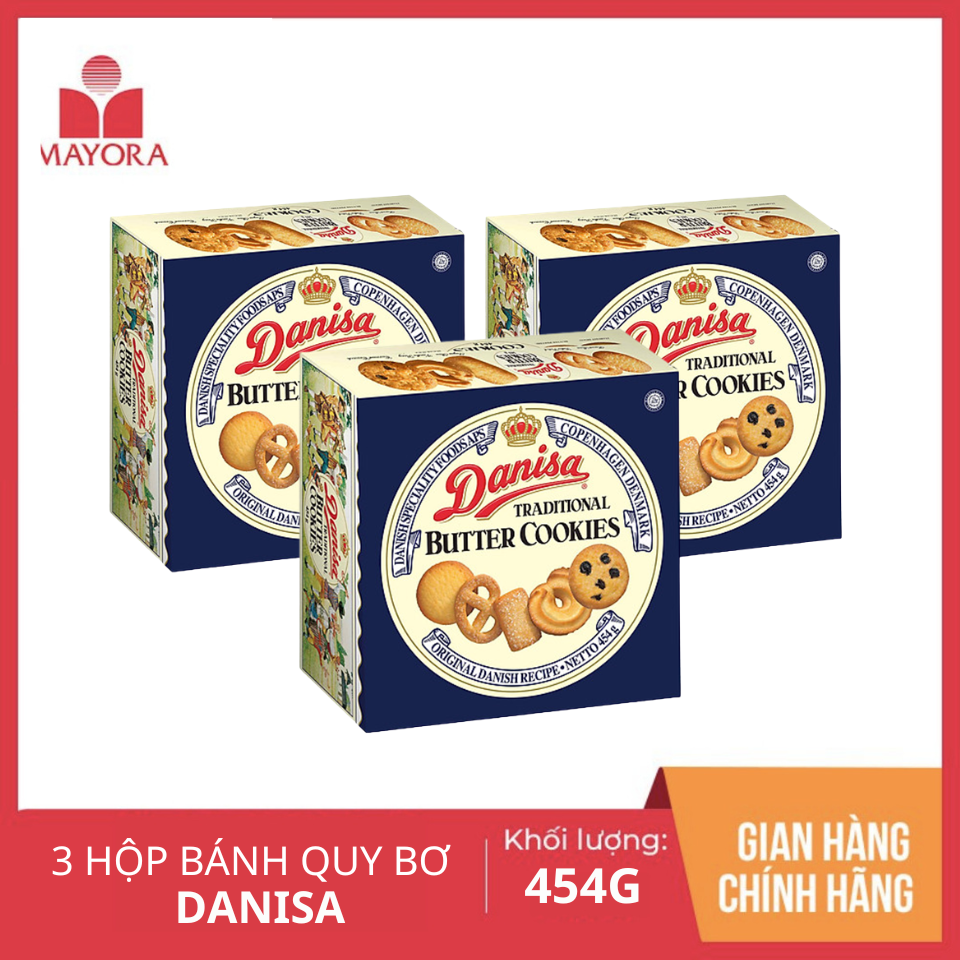 COMBO 3 HỘP BÁNH QUY BƠ DANISA 454G