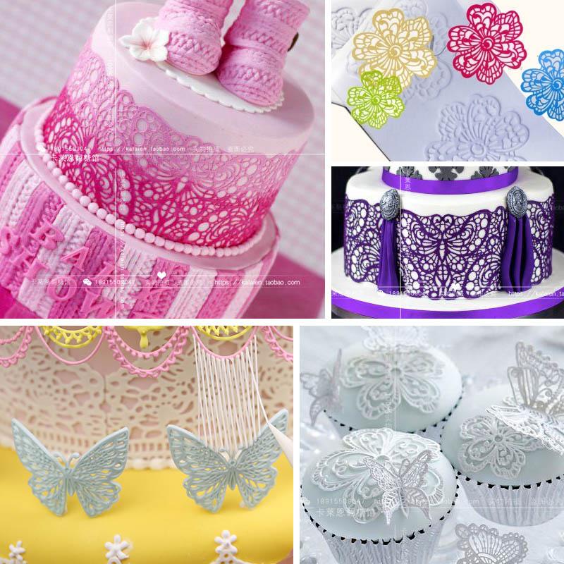 Kalaien Chất Lượng Ren Bộ Tạo Khuôn Hình Fondant Khô PEZ Nướng Bộ Tạo Khuôn Hình Sucheng Ren Con Bướm Bộ Tạo Khuôn Hình