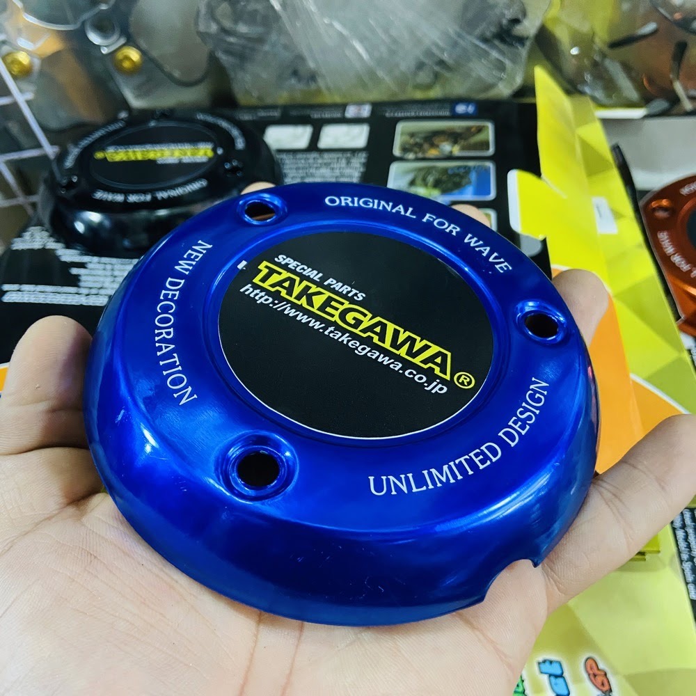 [New Sale] Nắp Lốc Nồi Xe Máy TAKEGAWA 3 Lỗ (Màu Xanh Dương) Dành Cho Honda Wave,Super Dream - Nắp Lốc Nồi Honda Wave,Super Dream