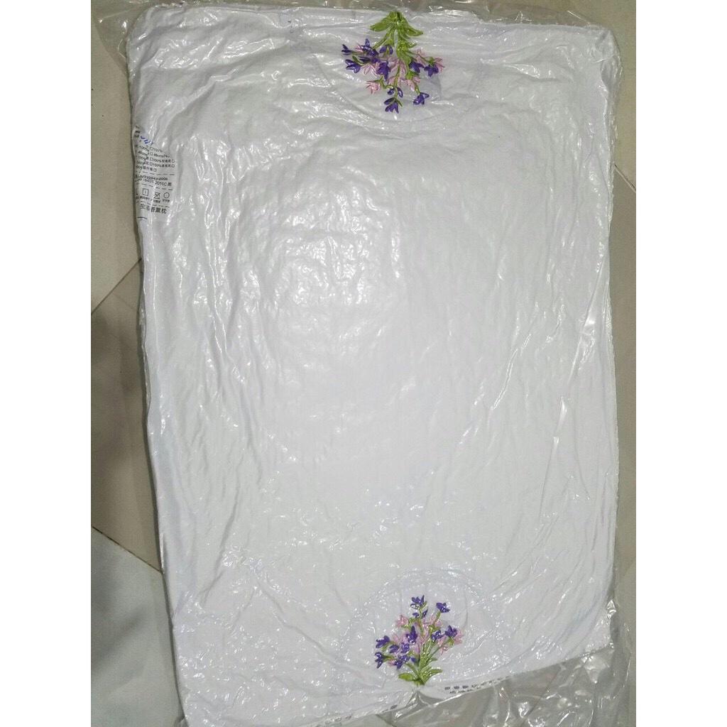 (FreeShip MAX) Bộ Đôi Gối Thơm Hương Lavender - Thêu Hoa ( Trắng )