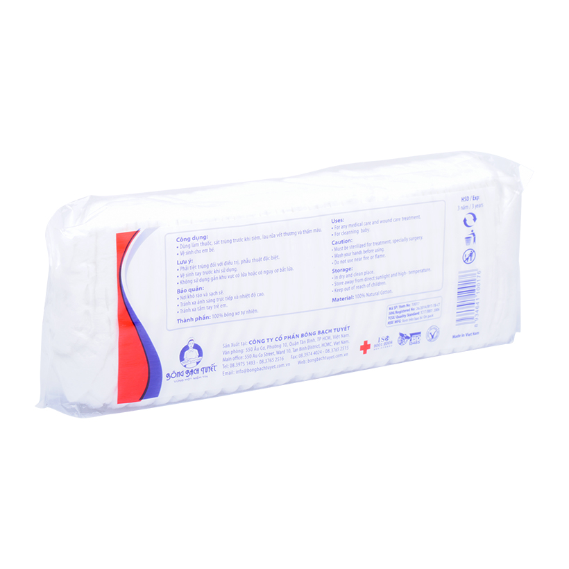 Bông y tế thấm nước zigzag Bạch Tuyết (100g)