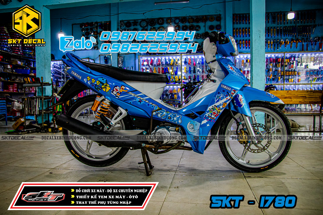 tem trùm sirius xanh trắng doremon