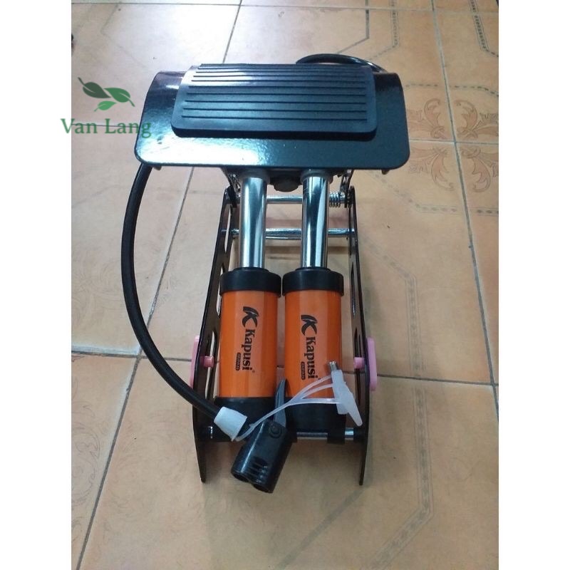 Bơm xe đạp chân 2 ống Kapusi Nhật Bản, bơm xe đạp, bơm xe máy, bơm lốp ô tô