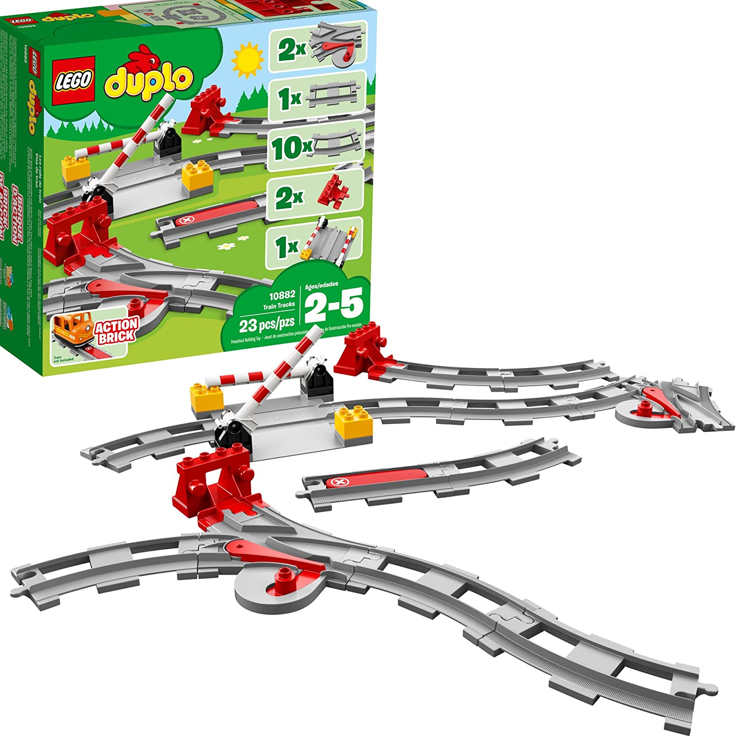 The New LEGO DUPLO đường ray xe lửa 10882 khối (23 miếng)