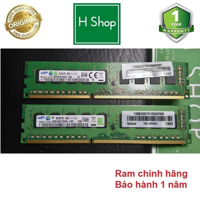 Ram Ecc Unbuffered DDR3 (PC3) 4GB ECC bus 1066 /1333/1600 tháo máy bảo hành 6 tháng
