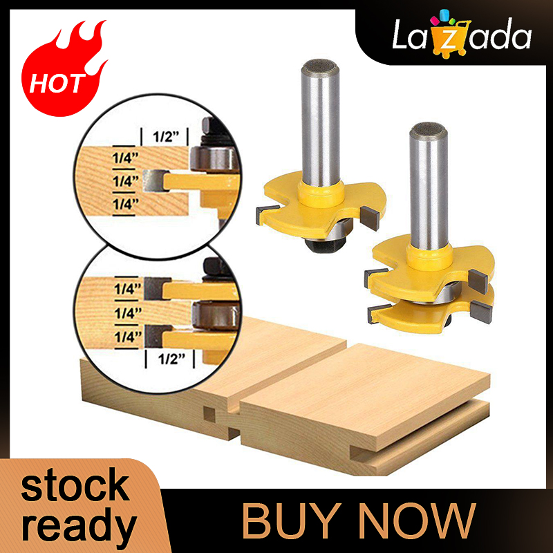 Bộ định tuyến sàn cửa gỗ 3 răng có thể điều chỉnh 1/2 inch chữ T (2 chiếc) - INTL