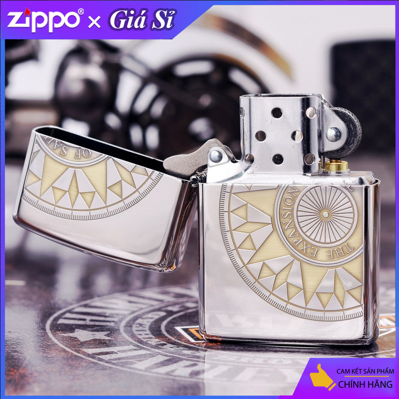 Bật lửa Zippo khắc La Bàn bản tiêu chuẩn mạ Chrome