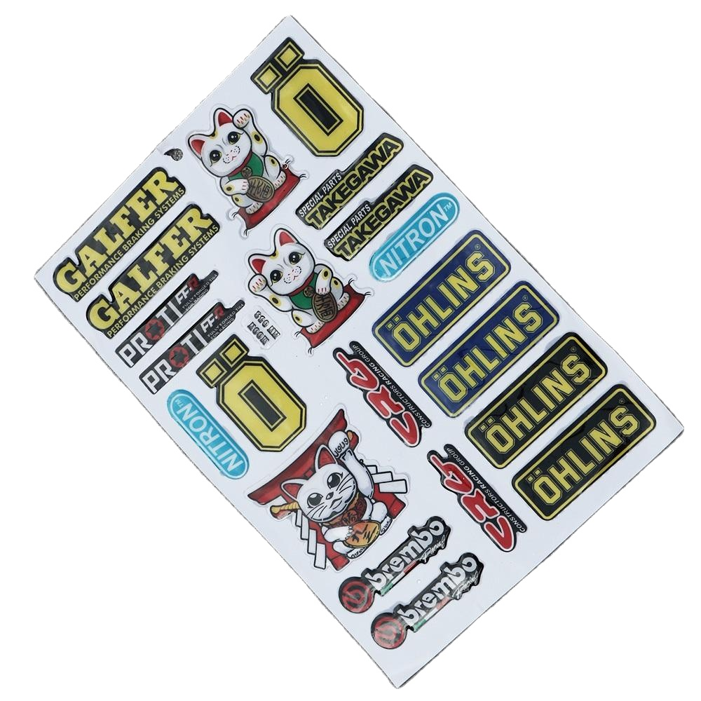 [HCM][BAO ĐỔI TRẢ] BỘ TEM DẬP NỔI LOGO PROTI TAKEGAWA OHLINS MÈO CHIÊU TÀI SIÊU CÁ TÍNH CHO AE BIKER