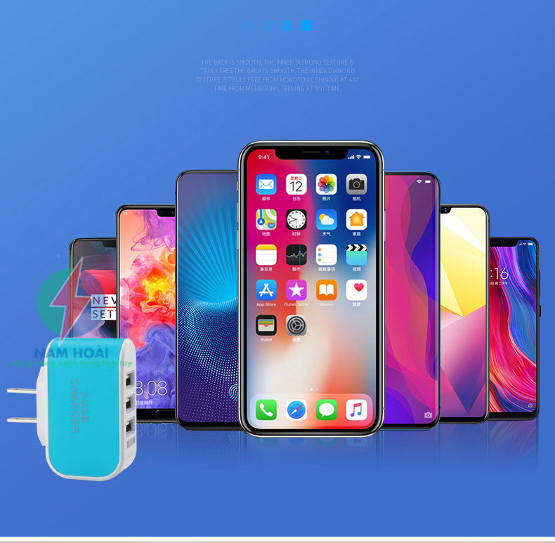 Cốc Sạc 3 Cổng USB Có Đèn LED Nhiều Màu