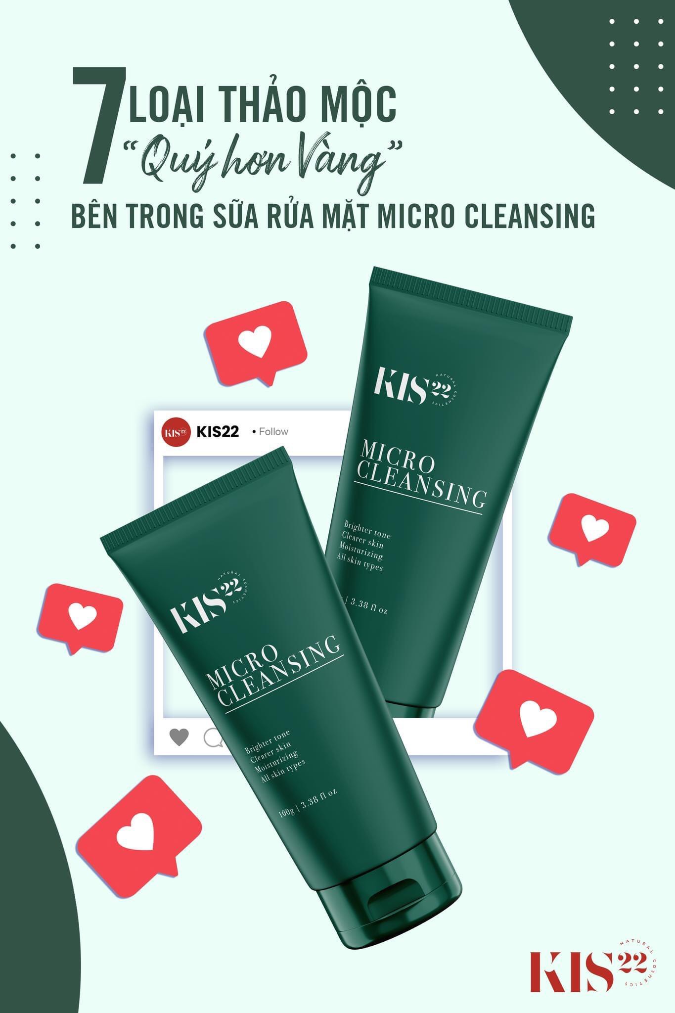(BUÔN SỈ) SỮA RỬA MẶT THẢO MỘC MICRO CLEANSING KIS22