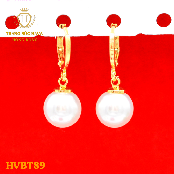 Earrings, earring, flower earring female pearl designs long, titanium plating real gold 10K, 18K, 24K high-end (not black)-jewelry Hava Hong Kong style fashion