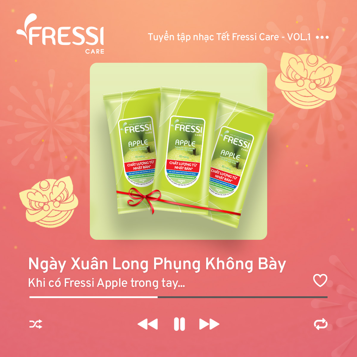 Khăn ướt Fressi Care Apple (Túi 10 tờ)