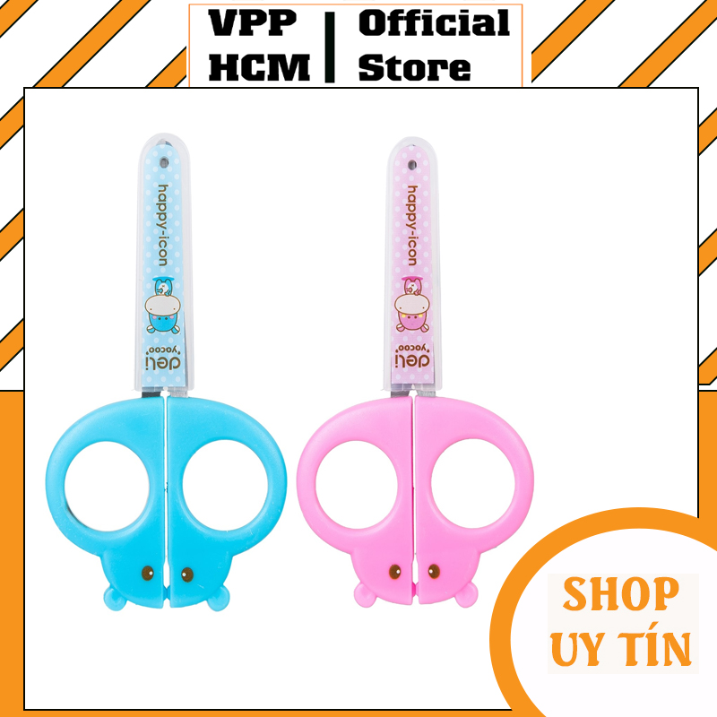 1 cây kéo thủ công học sinh 128mm deli e6032 hồng/xanh