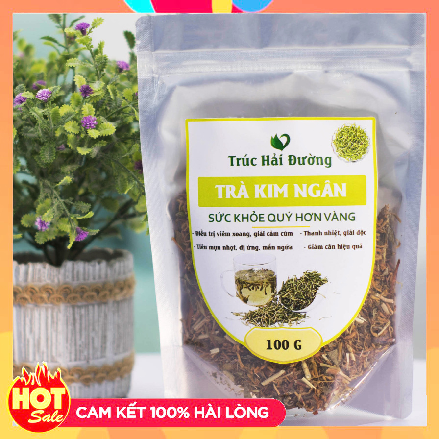 [CHÍNH HÃNG] Trà Detox Hoa Kim Ngân Thải Độc Gan, Thanh Nhiệt, Giải Mụn Nhọt 100g (Loại Đẹp)