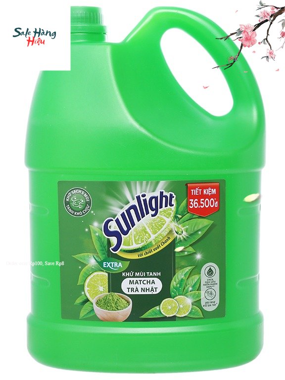 Can Nước rửa chén Sunlight 3.6kg Matcha Trà Nhật Bản