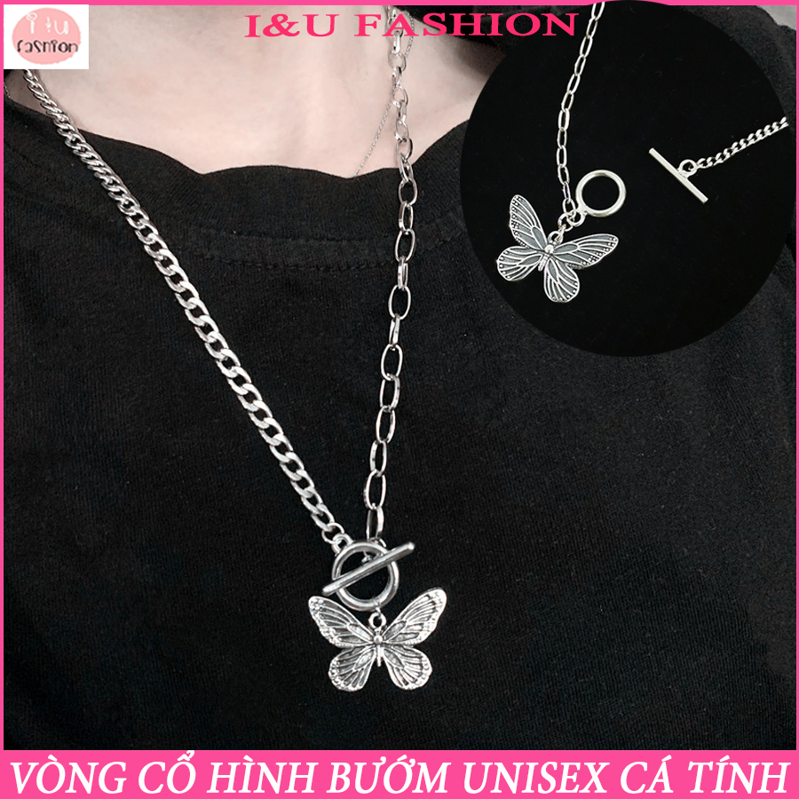 Vòng cổ dây chuyền UNISEX Nam nữ cá tính được thiết kế dây dẹt to bản với 2 kiểu dây khác nhau trên 1 sản phẩm với hình chú bướm và dạng gài vô cùng độc đáo VC-34