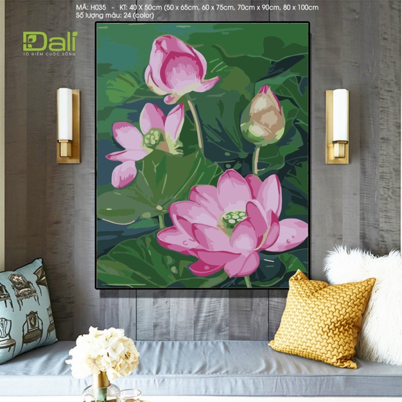 Tranh sơn dầu số hóa T Art Tranh Hoa H035