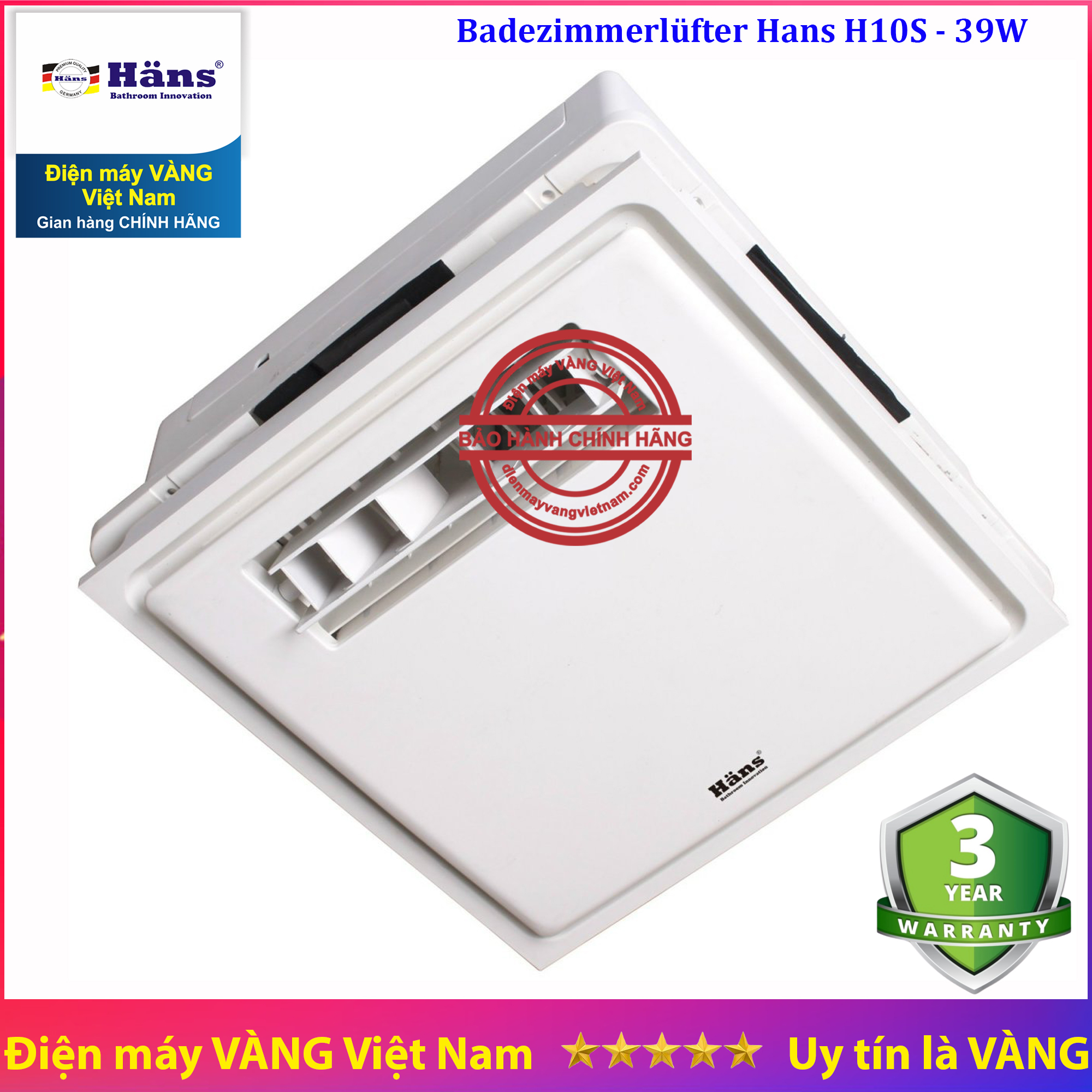 Quạt mát âm trần công tắc Hans H10S