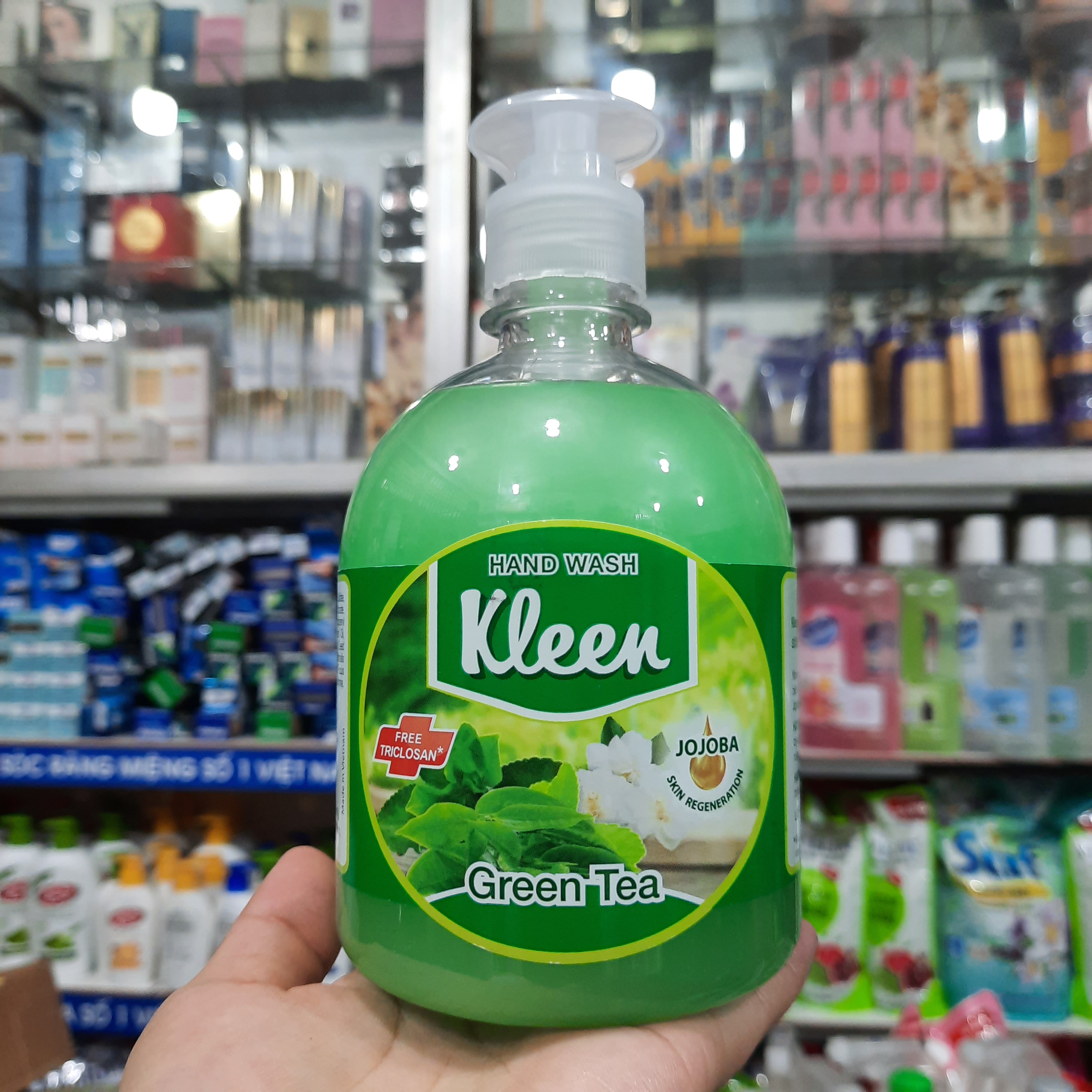 Nước rửa tay Kleen hương trà xanh chai 500ml