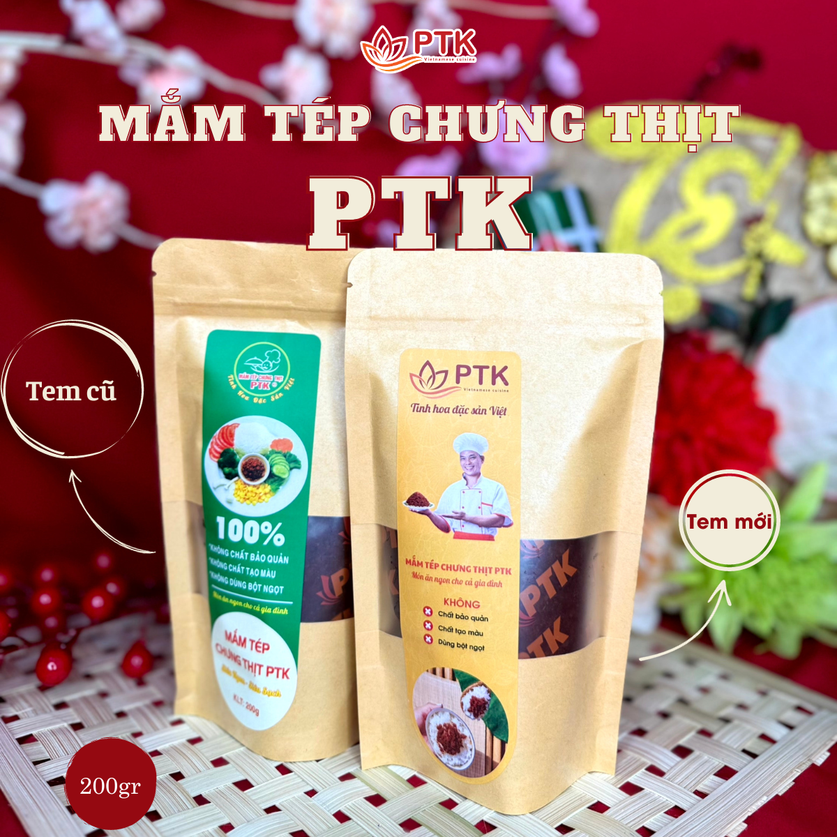 Mắm Tép Chưng Thịt PTK túi 200gr